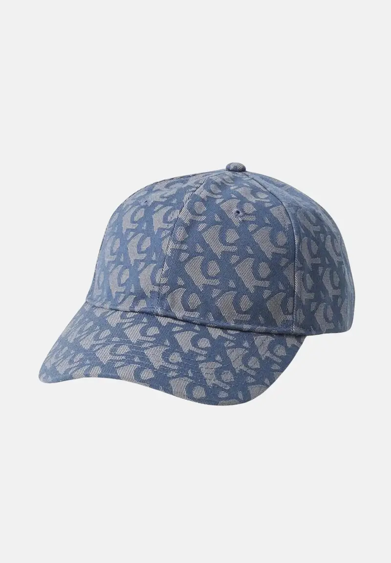 CALVIN KLEIN Cappello con visiera blu indaco per uomo e donna con stampa monogram