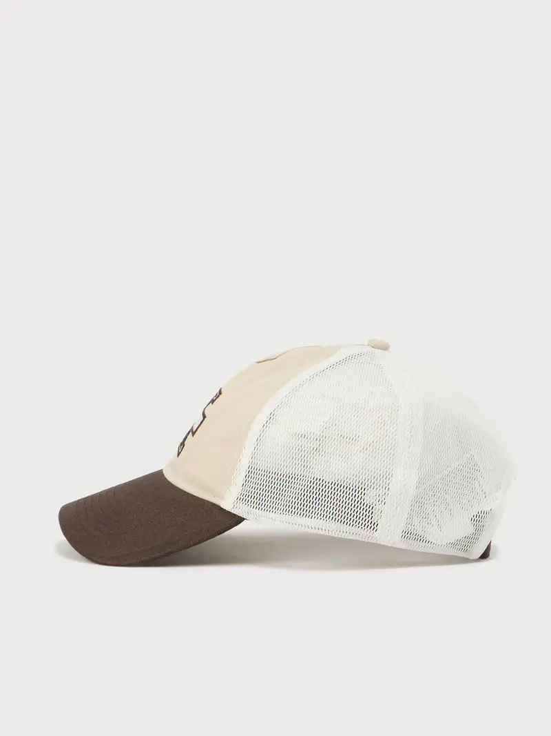 Cappello da baseball beige / marrone / bianco miniatura 2