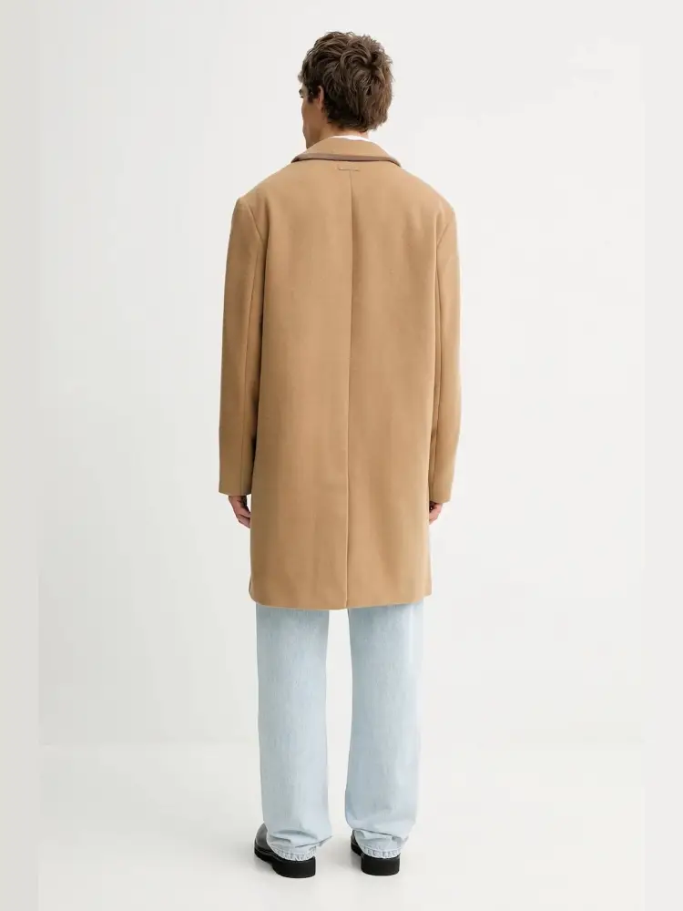 cappotto beige uomo logo sul retro miniatura 2
