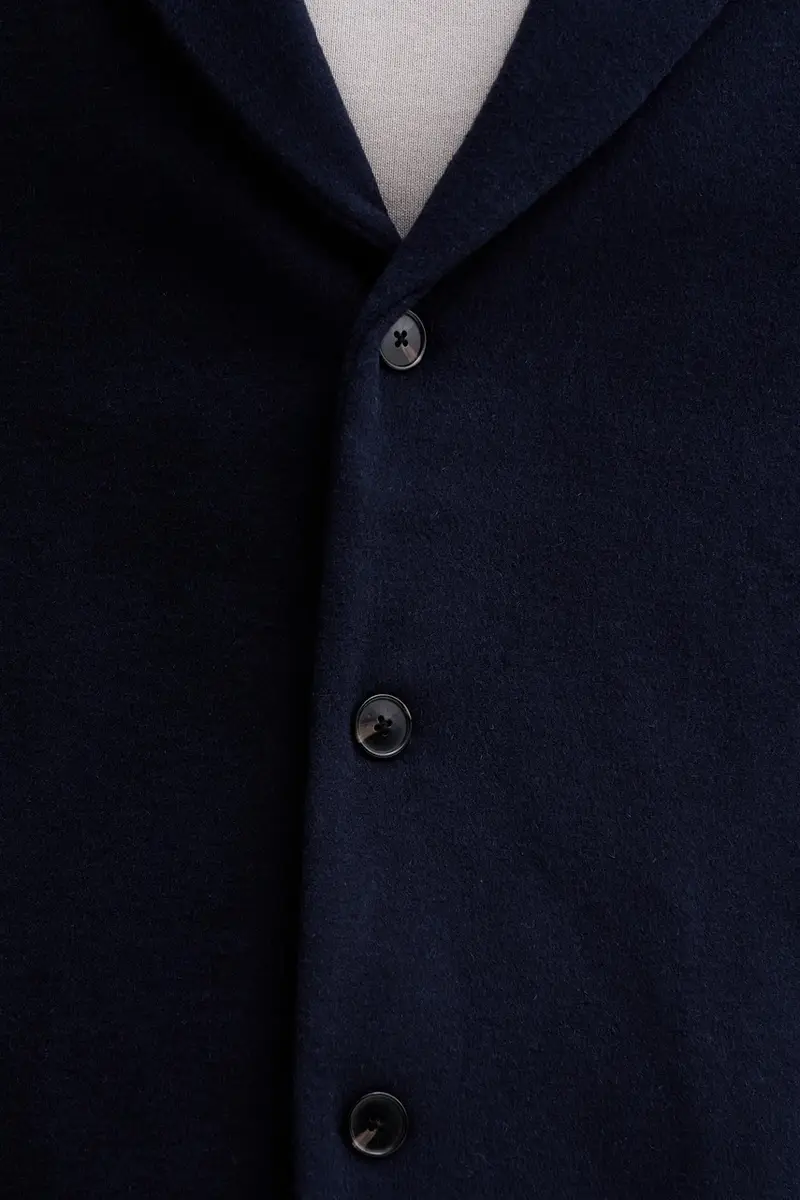 cappotto con lana Blu navy miniatura 5