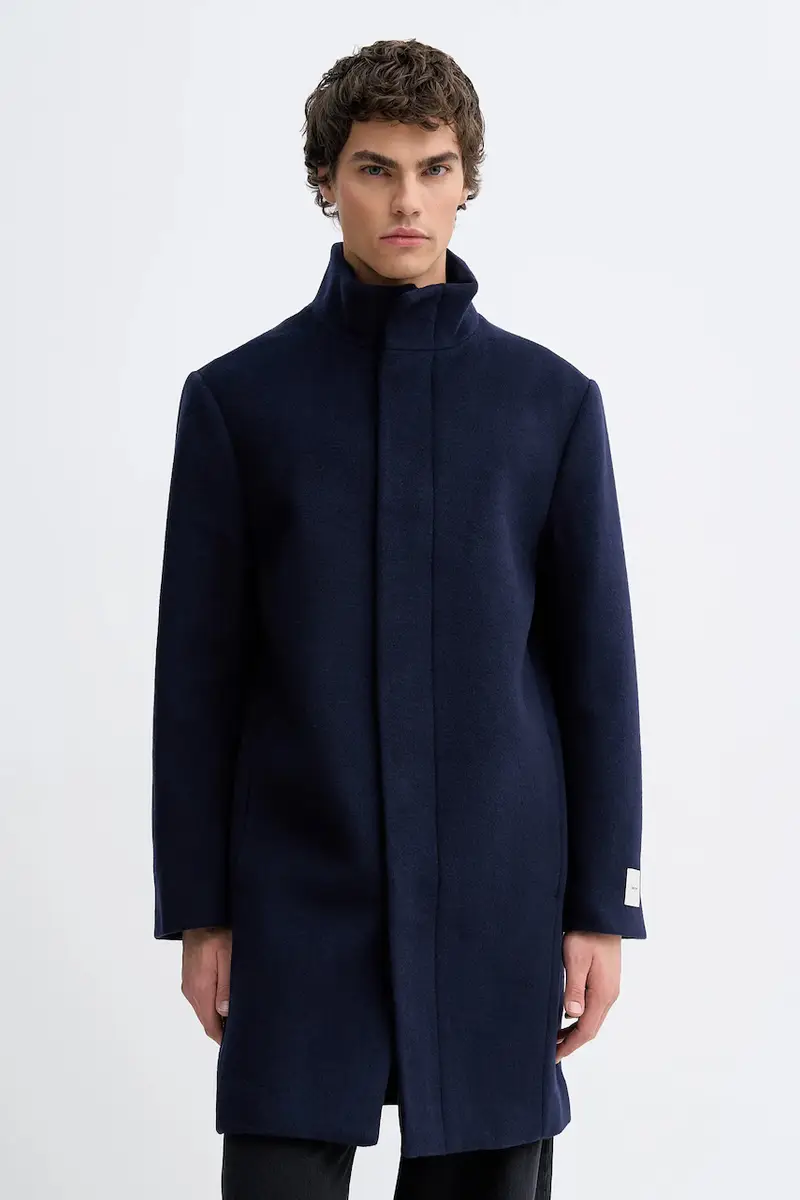 cappotto con lana Blu navy