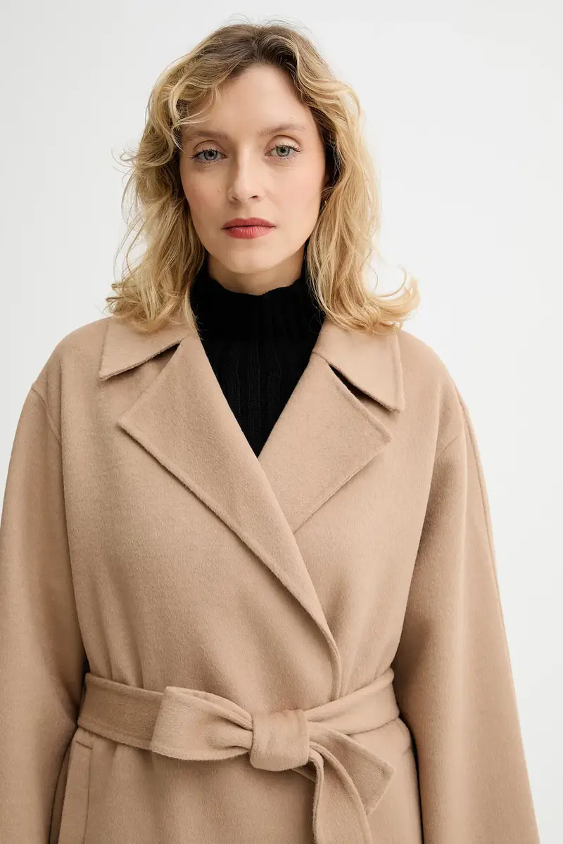 cappotto con lana colore beige LV040WL571 miniatura 4