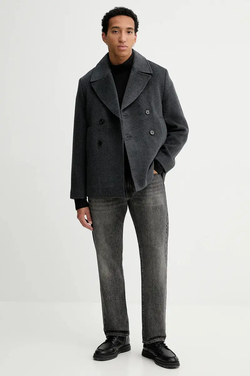 cappotto con lana colore grigio LV04LD472G miniatura 2