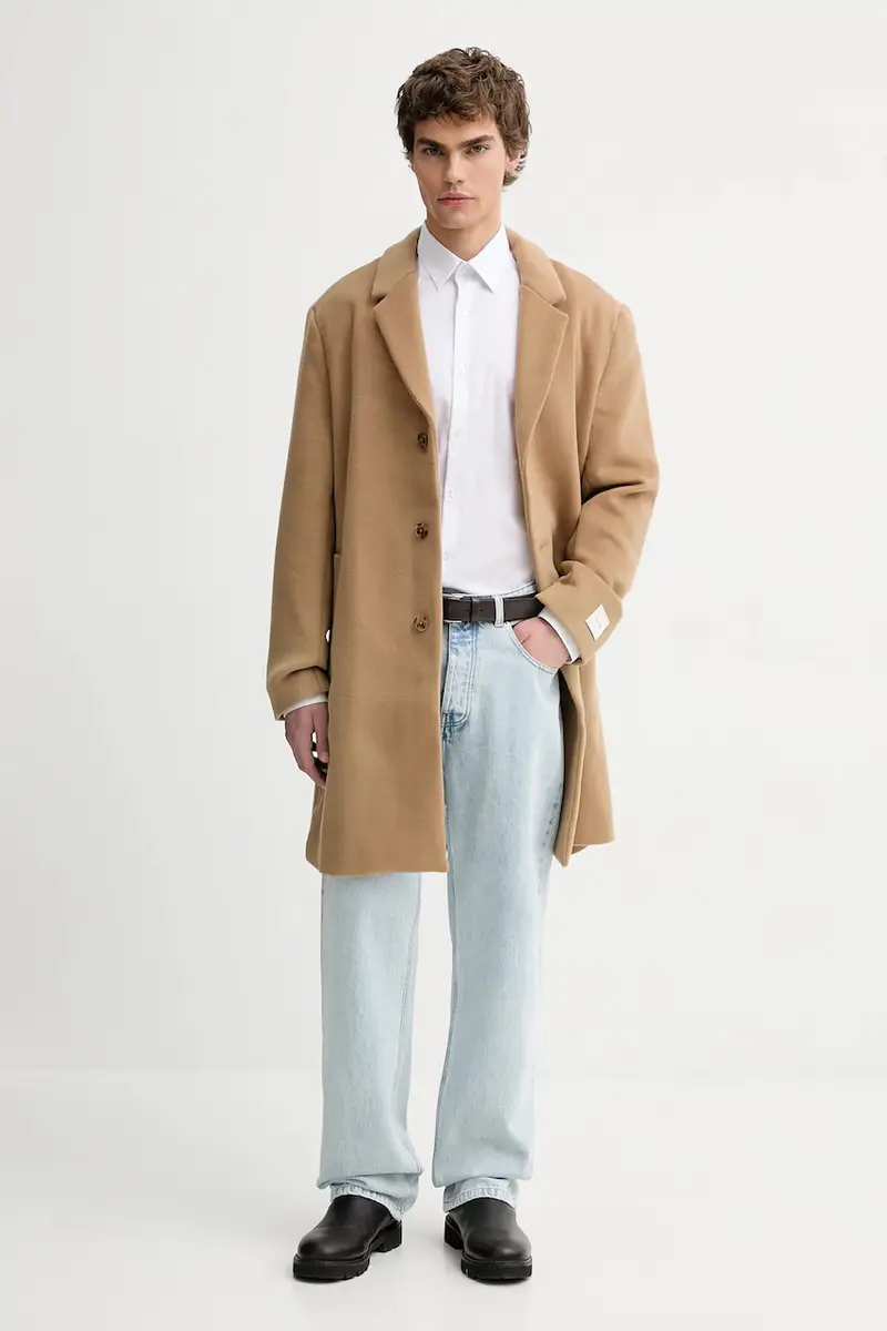 cappotto con lana colore marrone LV04LD900G miniatura 2