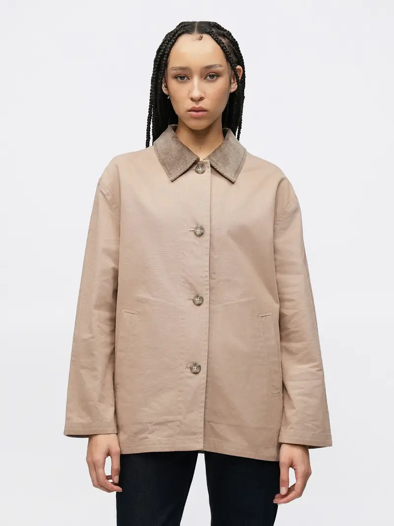 Cappotto di mezza stagione marrone chiaro miniatura 2