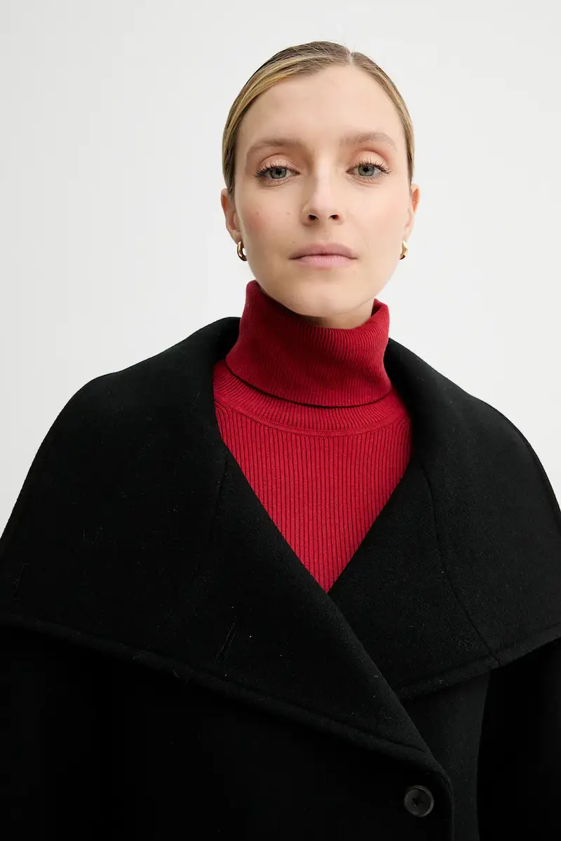 cappotto in lana colore nero LV044D557G miniatura 5