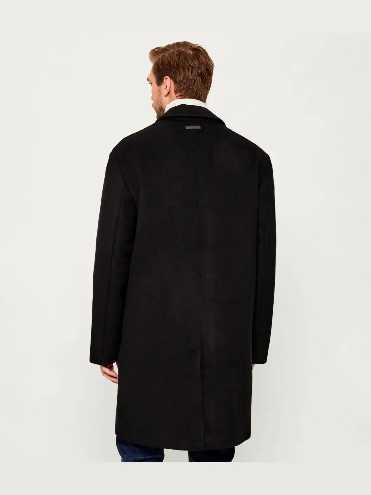 cappotto nero uomo logo sul retro miniatura 3