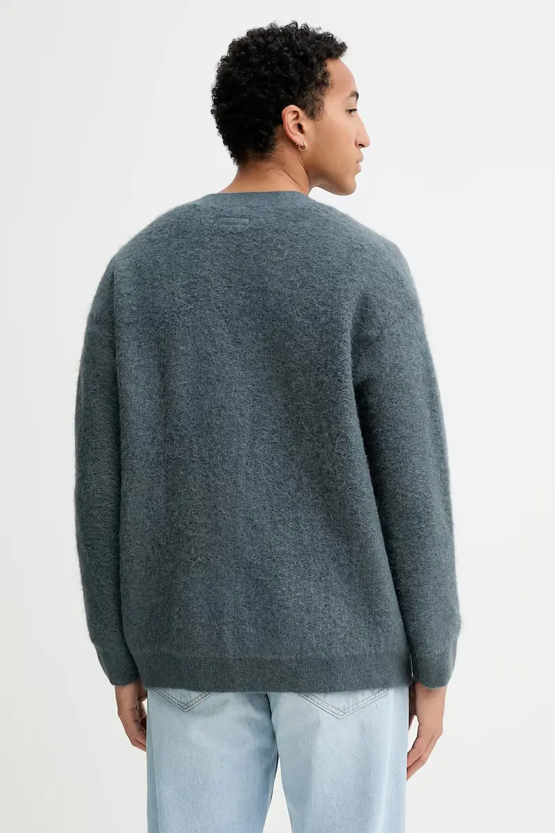 cardigan con lana colore blu navy LV04LD308G miniatura 3