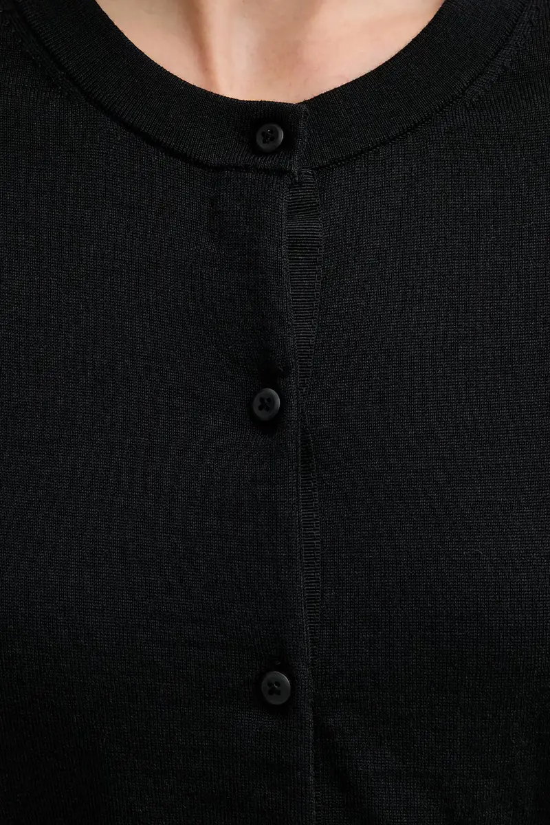 Calvin Klein Cardigan Donna Nero 3778465 miniatura 5