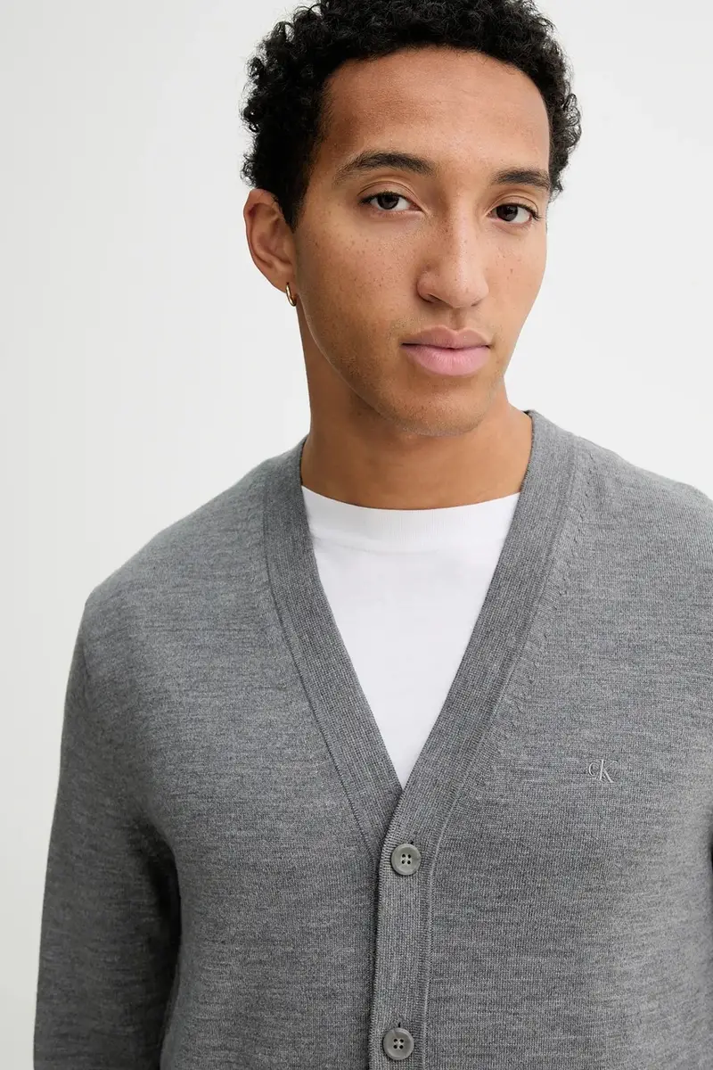 Calvin Klein Cardigan Uomo Grigio 3770625 miniatura 4