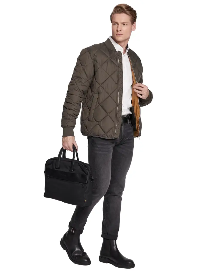 Cartella Uomo Nera con Tracolla Removibile e Porta PC Nero miniatura 2