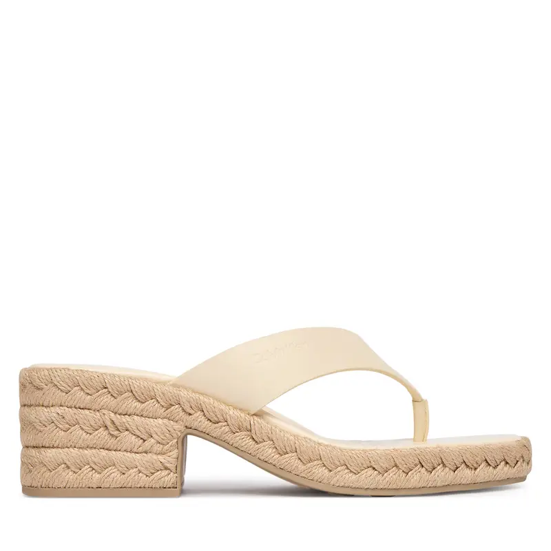 Ciabatte Calvin Klein Block Heel Espa 50 Thong Lth HW0HW02902 Beige