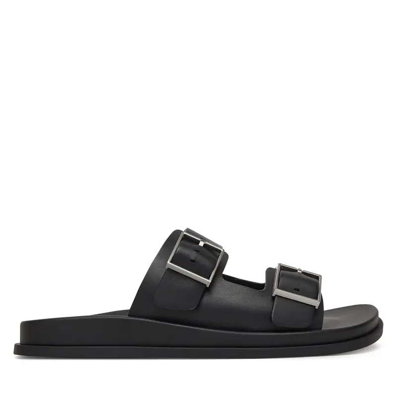 Ciabatte Calvin Klein City Sandal Buckle Lth HW0HW02885 Nero