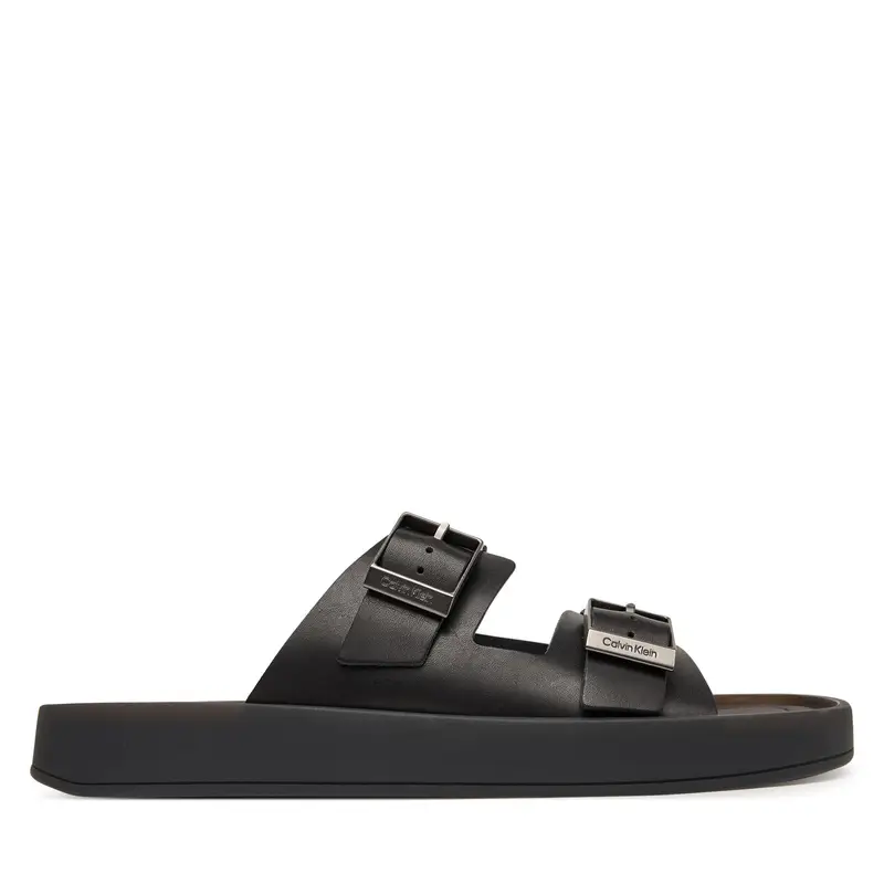 Ciabatte Calvin Klein Ergon Double Bar Sandal Lth HM0HM02097 Nero