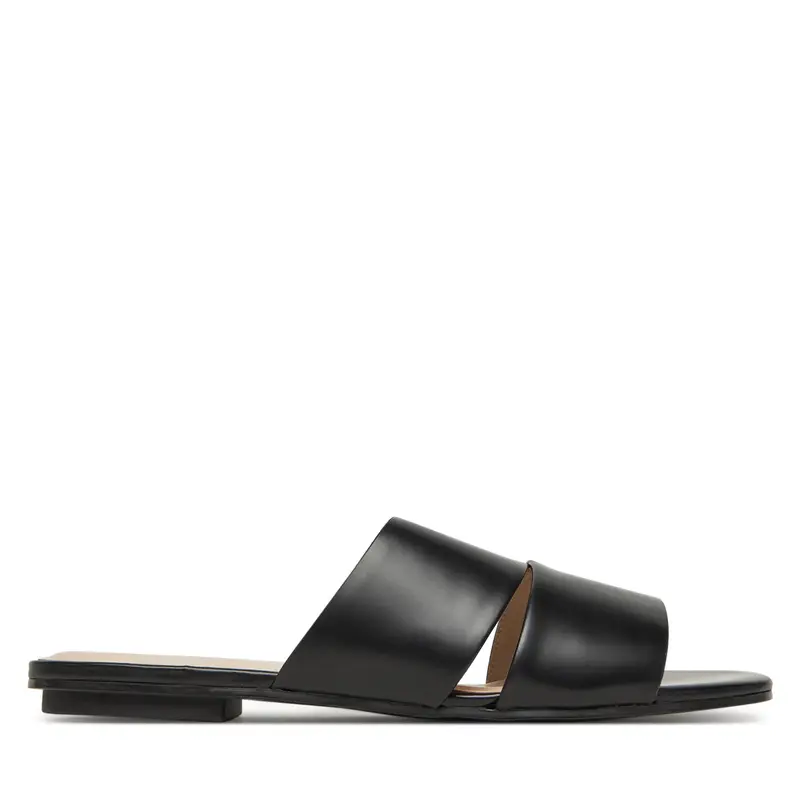 Ciabatte Calvin Klein Flat Slide - Lth 2 Straps HW0HW02365 Nero