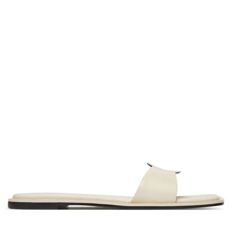 Ciabatte Calvin Klein Flat Slide W/Ck Hw Big - Lth HW0HW02482 Écru Écru