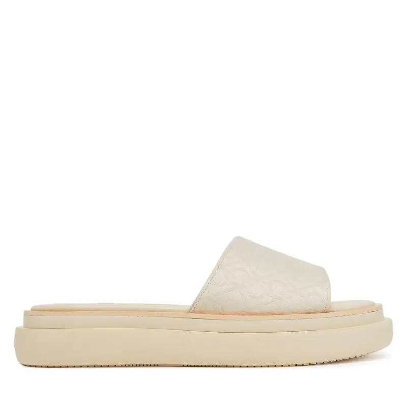 Ciabatte Calvin Klein Flatform Slide Jacq HW0HW02461 Écru Écru