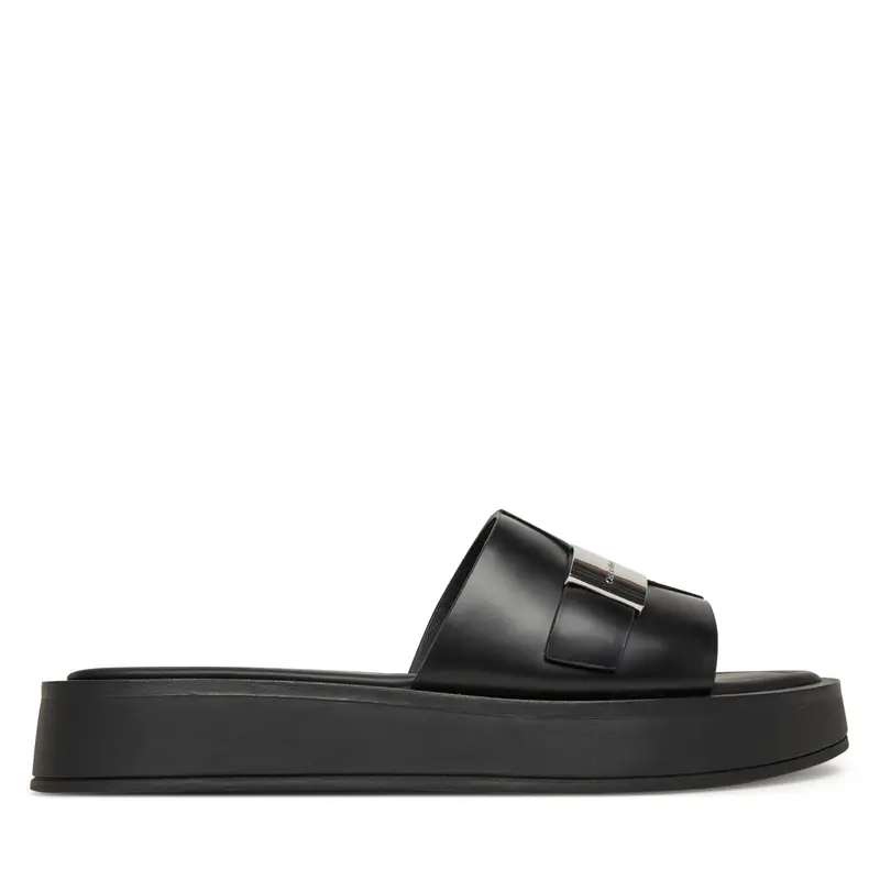 Ciabatte Calvin Klein Flatform Slide W/Ck Hw - Lth HW0HW02368 Nero