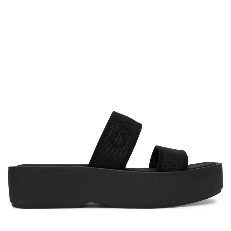 Ciabatte Calvin Klein Flatform Sndl Webbing HW0HW02878 Nero
