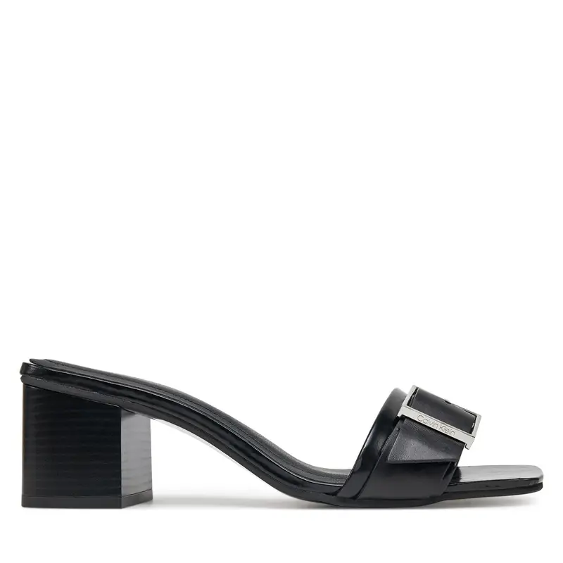 Ciabatte Calvin Klein Heel Mule 50 W/Buckle - Lth HW0HW02478 Nero