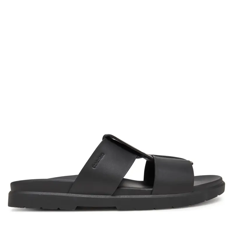 Ciabatte Calvin Klein Lug Sandal Double T Lth HM0HM01734 Nero