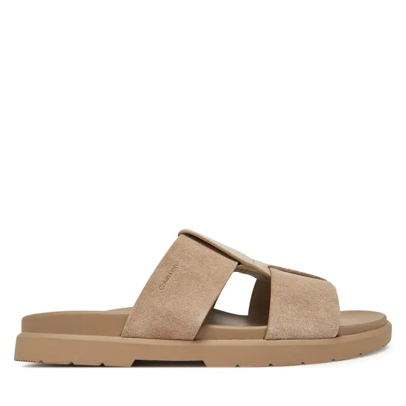 Ciabatte Calvin Klein Lug Sandal Double T Su HM0HM01800 Marrone