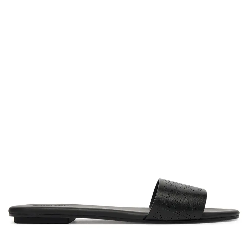 Ciabatte Calvin Klein Org Flat Sndl One Bar Lth Aop HW0HW02857 Nero