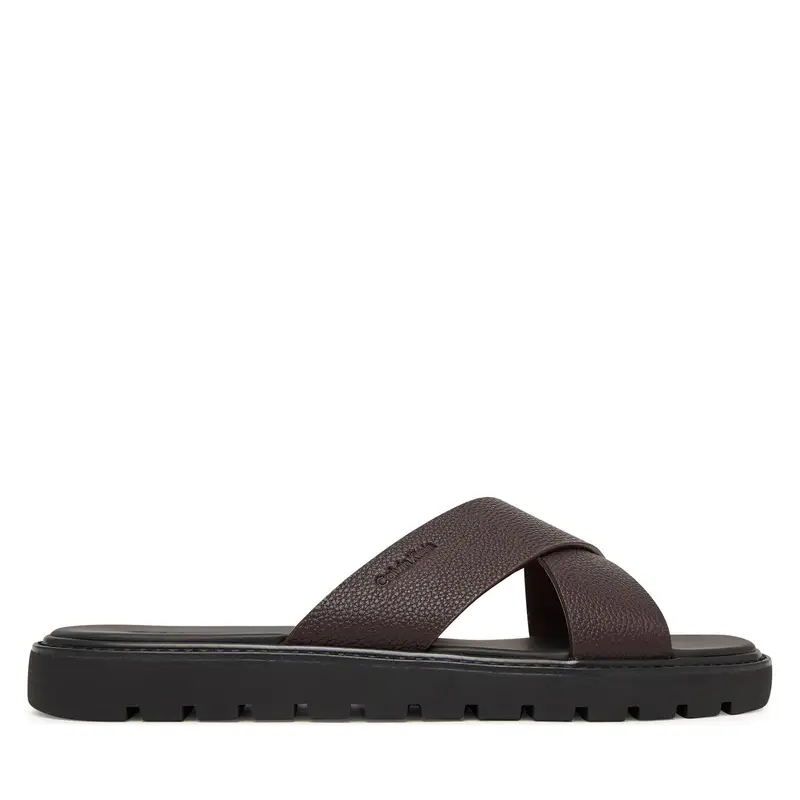 Ciabatte Calvin Klein Sq Molded Sandal Xcross Lth HM0HM02235 Marrone