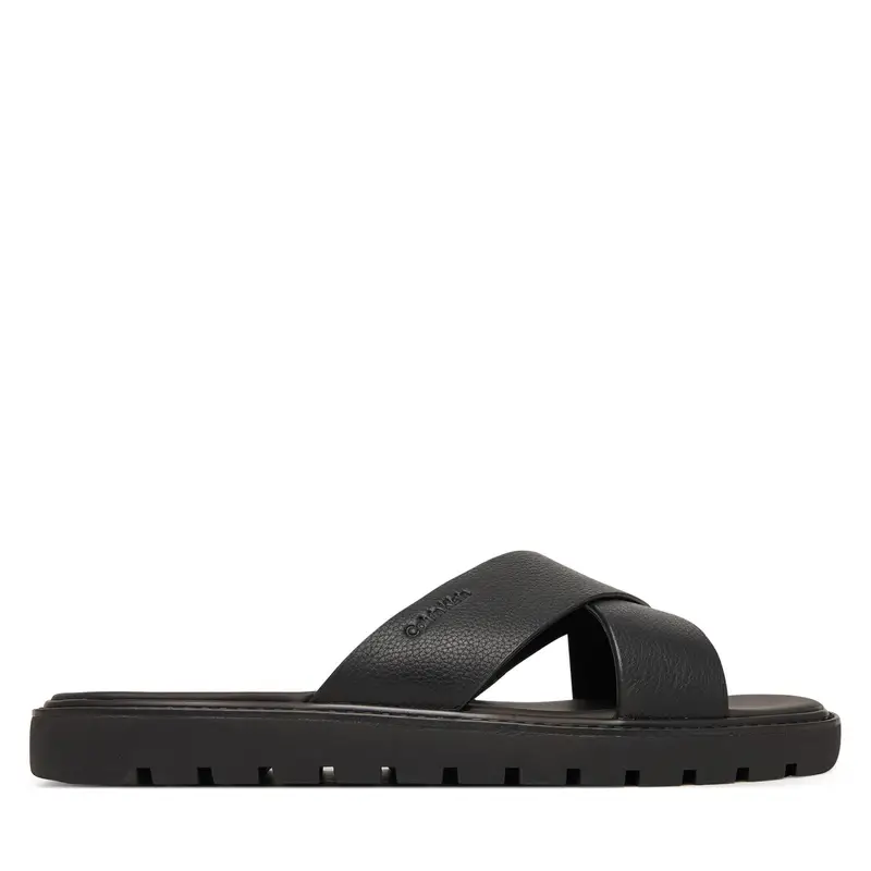 Ciabatte Calvin Klein Sq Molded Sandal Xcross Lth HM0HM02235 Nero
