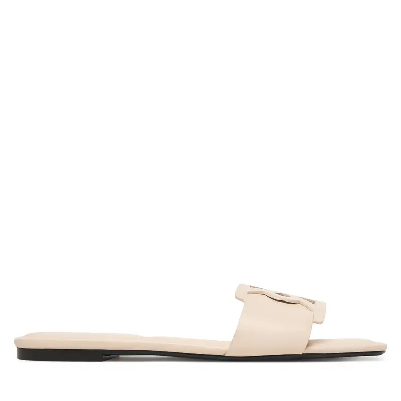 Ciabatte Calvin Klein Square Flat Sandal Emblem HW0HW03128 Écru Écru
