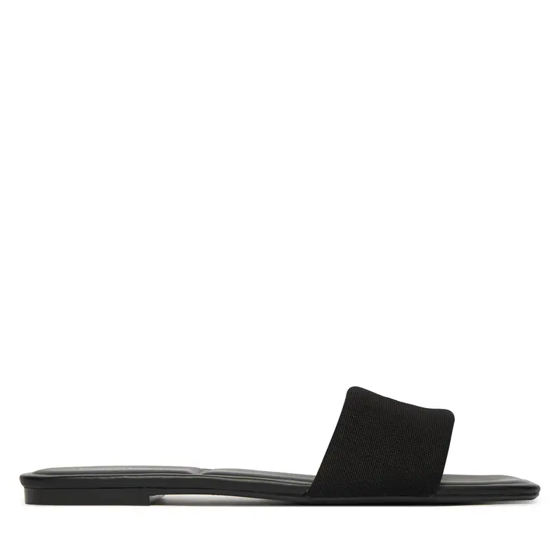 Ciabatte Calvin Klein Square Flat Sndl Canvas Hw HW0HW03129 Nero