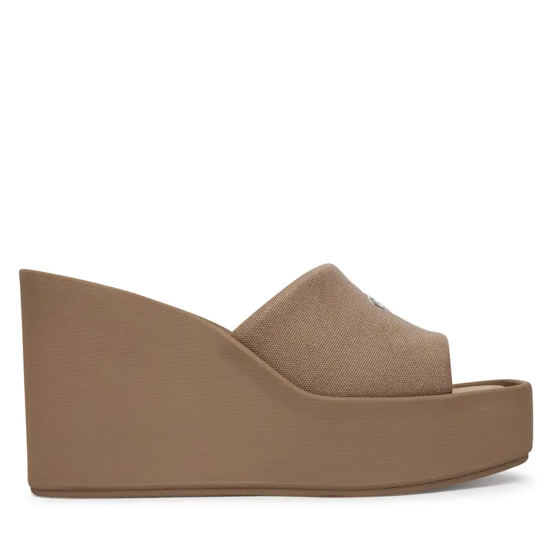 Ciabatte Calvin Klein Wedge 70 Sndl Canv Mg HW0HW03134 Beige