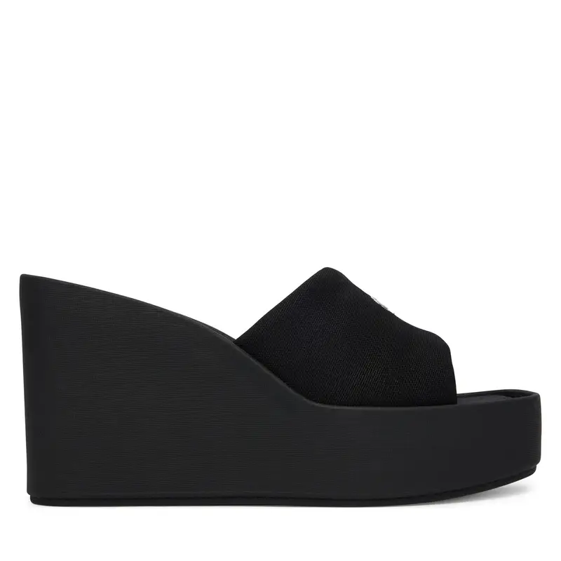 Ciabatte Calvin Klein Wedge 70 Sndl Canv Mg HW0HW03134 Nero