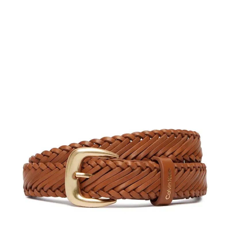 Cintura da donna Calvin Klein Braided Logo Buckle 25Mm LV04F7087G Marrone