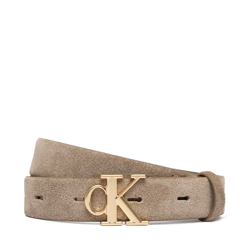 Cintura da donna Calvin Klein Ck Buckle 25 Mm Fixed Belt Suede LV04F7079G Beige