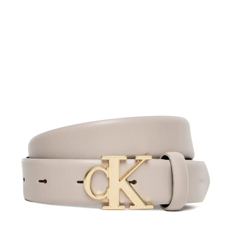 Cintura da donna Calvin Klein Ck Buckle 30Mm Fixed Belt LV04F7054G Écru Écru