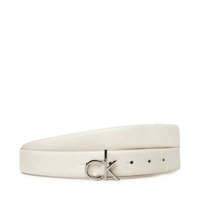 Cintura da donna Calvin Klein Ck Buckle Belt 3.0_Smooth K60K613156 Bianco