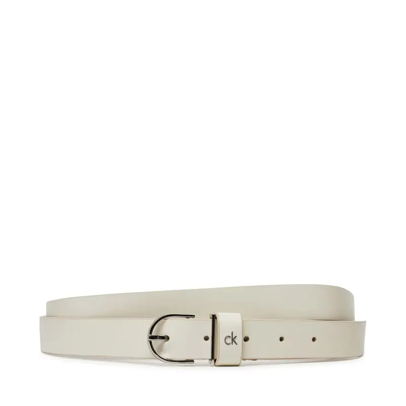 Cintura da donna Calvin Klein Ck Metal Loop Round Buckle 2.5 K60K613147 Bianco