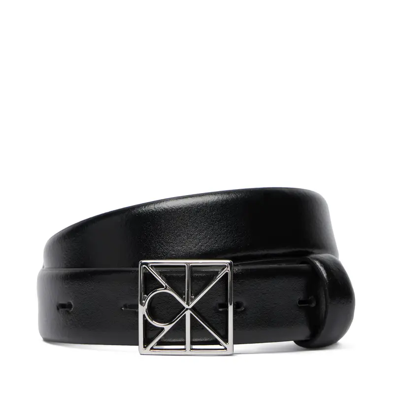 Cintura da donna Calvin Klein Emblem Buckle 25Mm Fixed Smooth LV04F7072G Nero