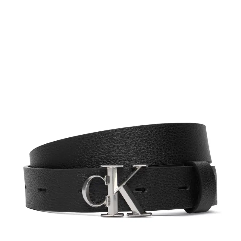 Cintura da donna Calvin Klein Facet Ck Buckle Pebble 25Mm LV04F7060G Nero