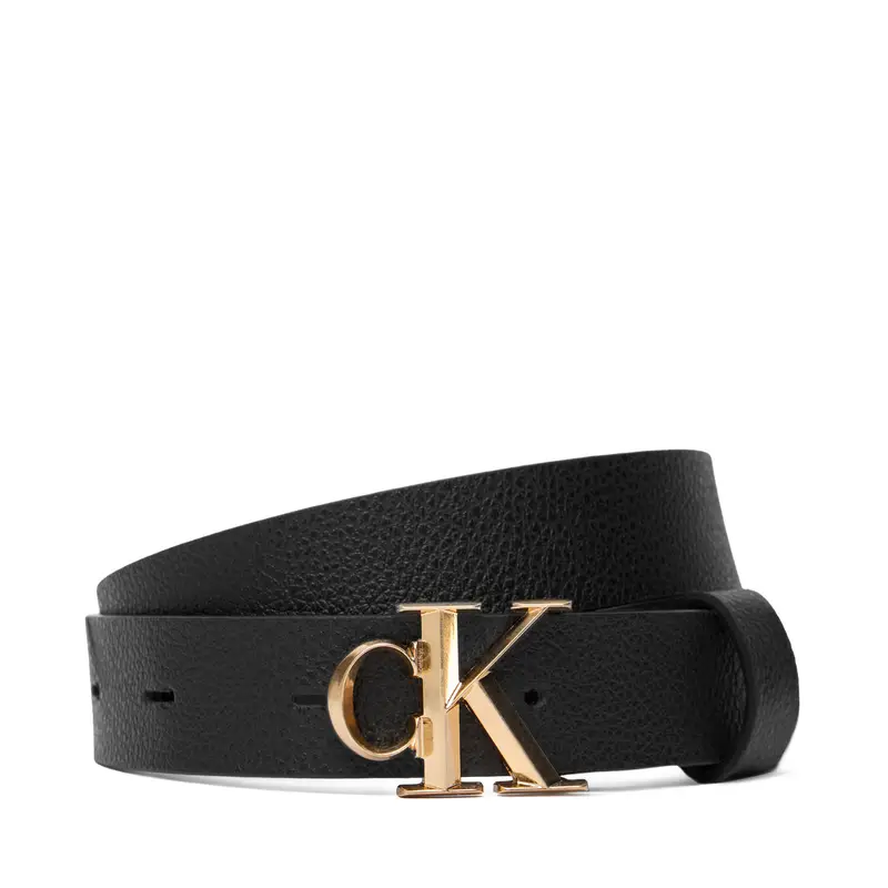 Cintura da donna Calvin Klein Facet Ck Buckle Pebble 25Mm LV04F7060G Nero