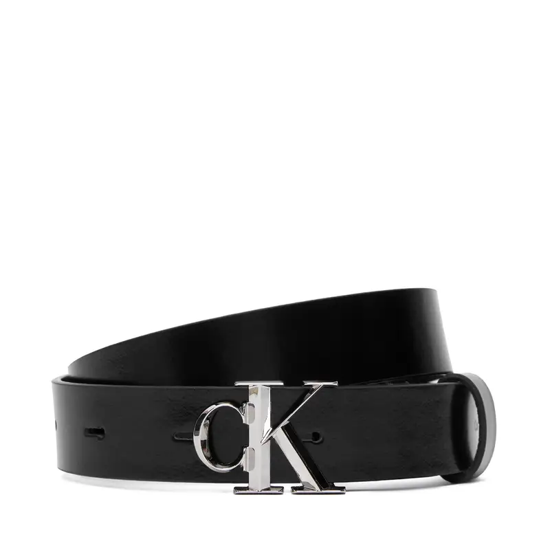 Cintura da donna Calvin Klein Facet Ck Buckle Shiny Strap 25Mm LV04F7080G Nero