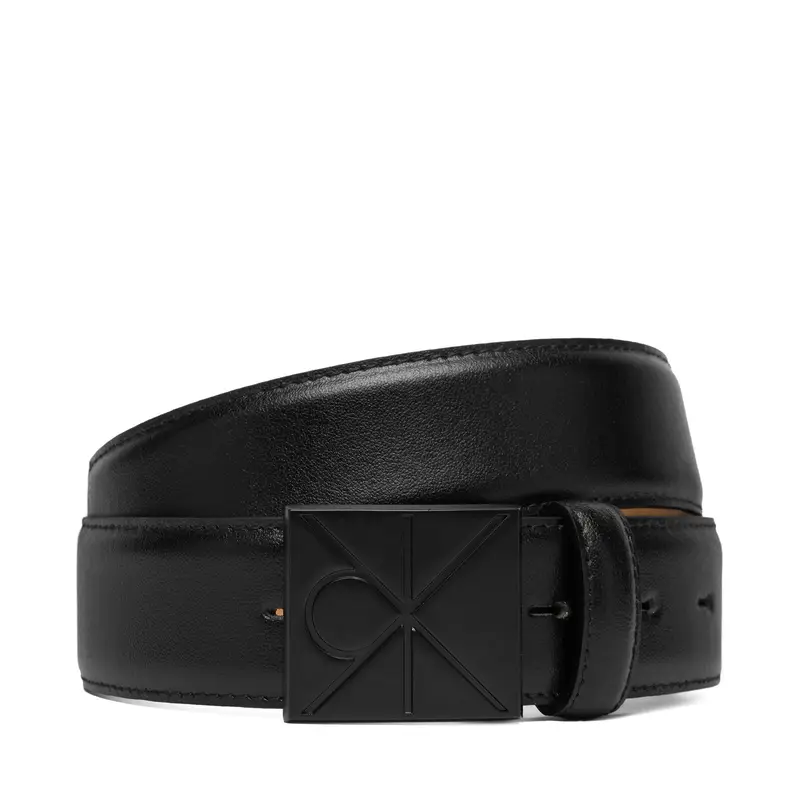 Cintura da uomo Calvin Klein Emblem Plaque Smooth 35Mm LV04D7046G Nero