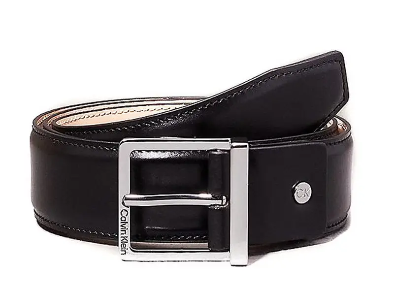 Cintura in pelle Calvin Klein Sleek Square Nera