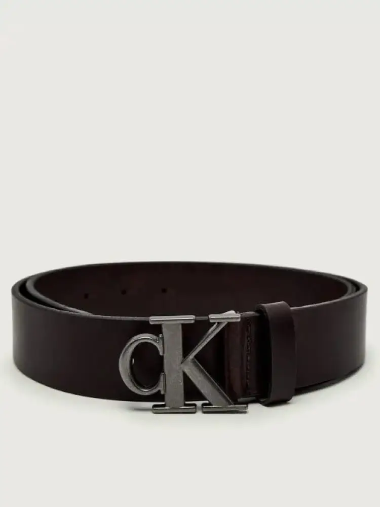 cintura marrone uomo fibbia con logo