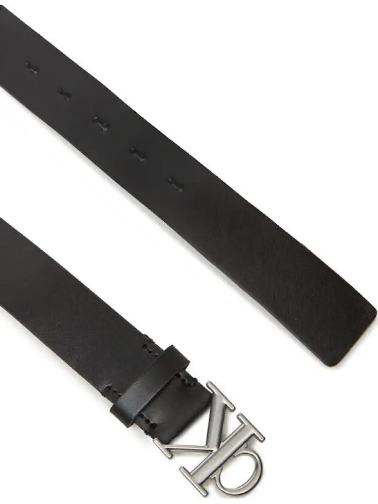 cintura nera donna in ecopelle fibbia in metallo miniatura 2