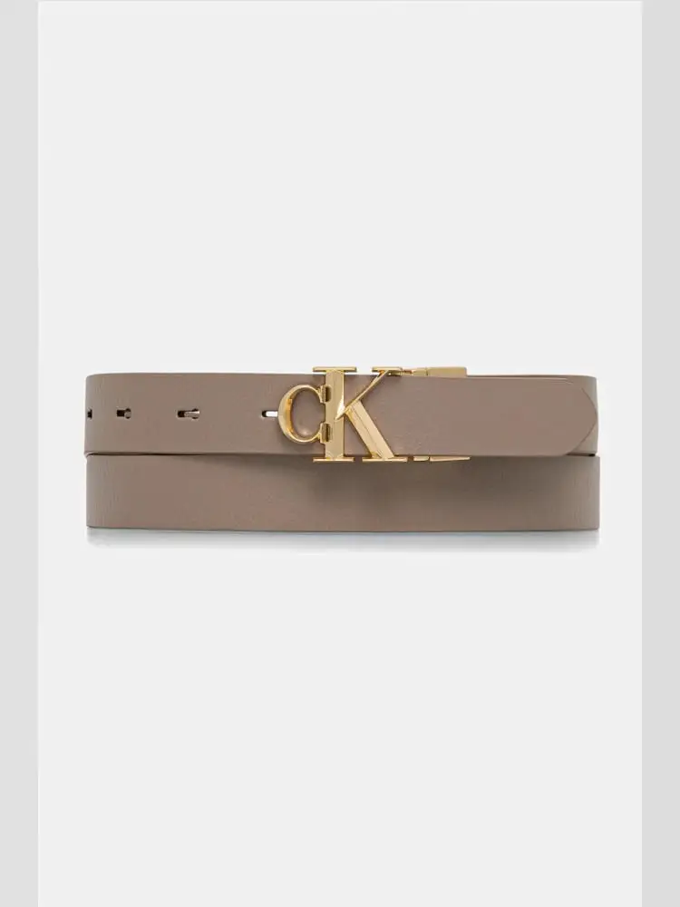 cintura tortora donna fibbia logo oro