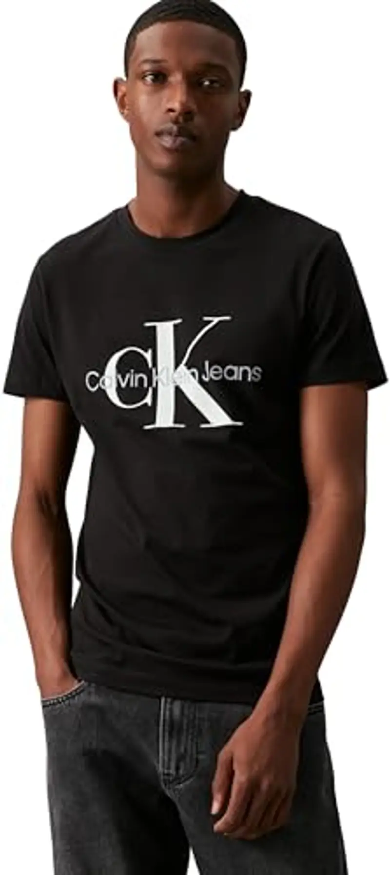 Calvin Klein Core Monologo Slim Tee J30j320935 Magliette a Maniche Corte, Nero (CK Black), L Uomo