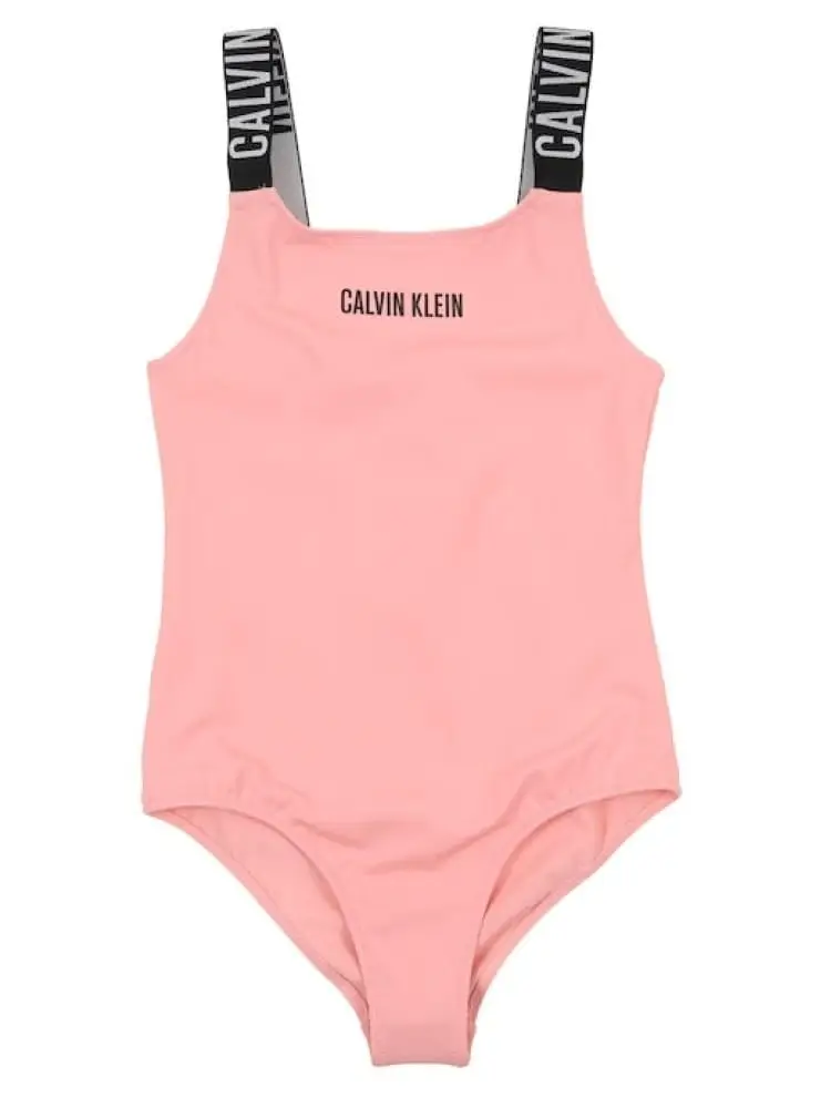 costume da bagno kids/junior rosa con logo lettering