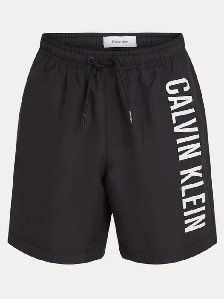 costume da bagno uomo nero con logo lettering laterale